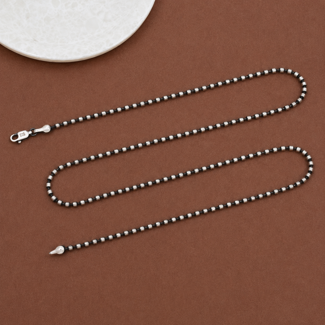 Cube Bead Chain – 925 Sterling Silver – OYA by Gemkara view 3