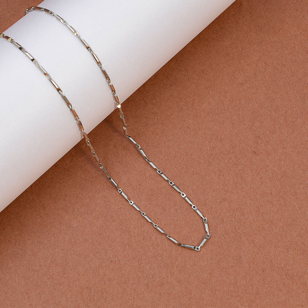 Silver Bar Link Chain