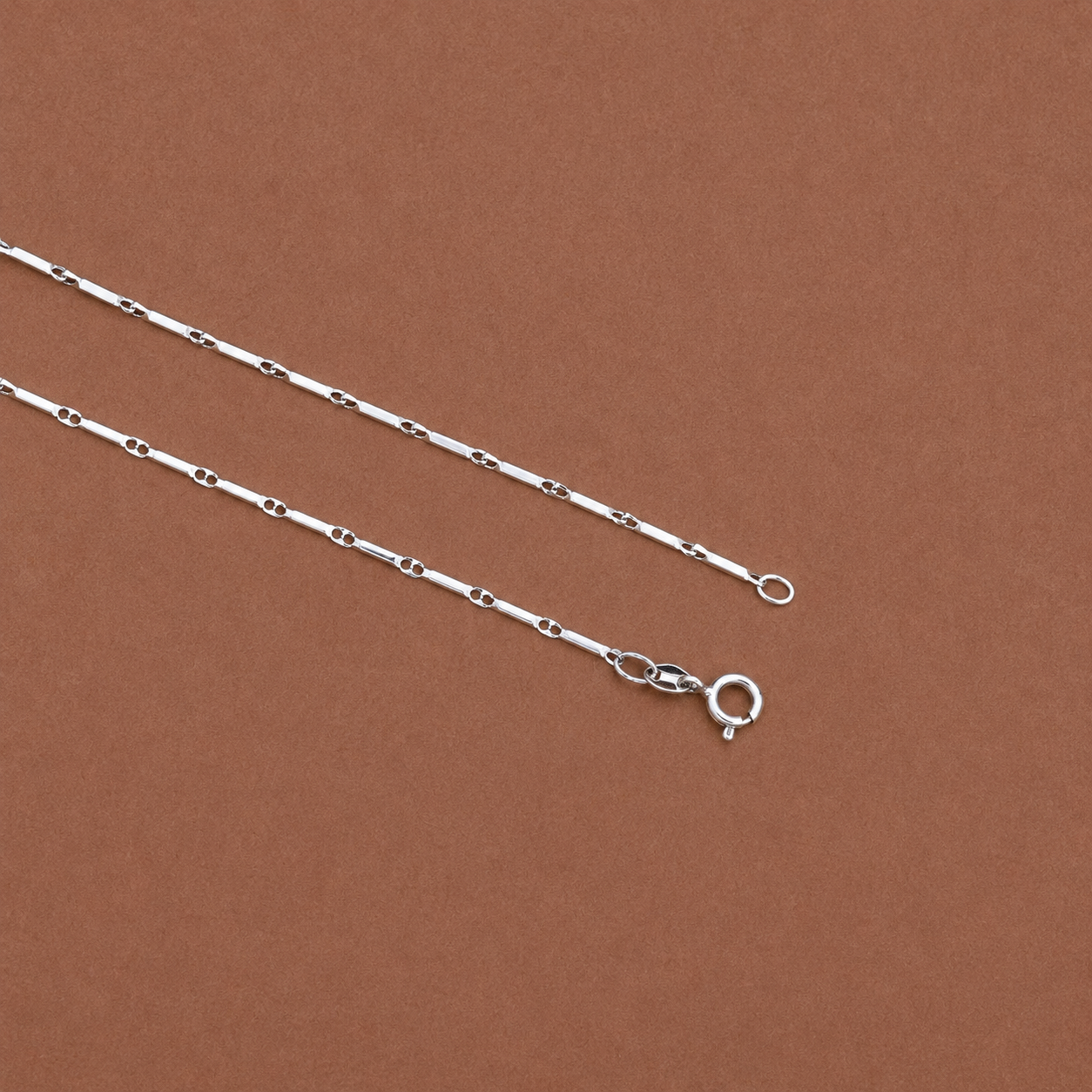 Silver Bar Link Chain view 4