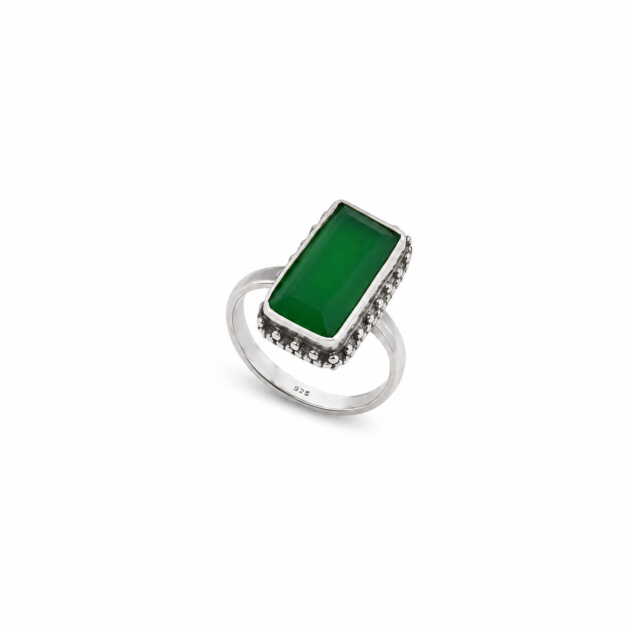 Imperial Emerald Ring – 925 Sterling Silver – OYA by Gemkara view 1