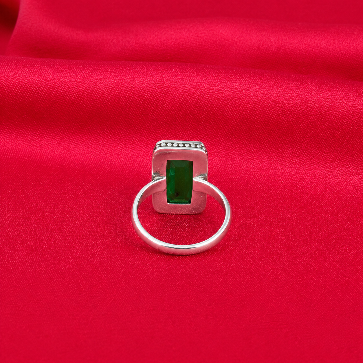 Imperial Emerald Ring – 925 Sterling Silver – OYA by Gemkara view 3