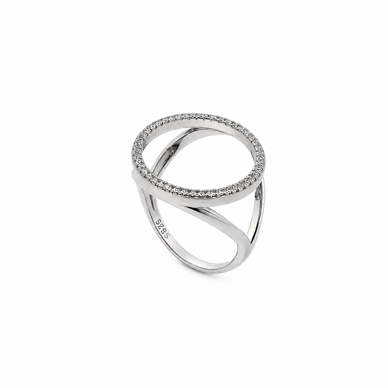 Halo Loop Ring – 925 Sterling Silver – OYA by Gemkara view 1