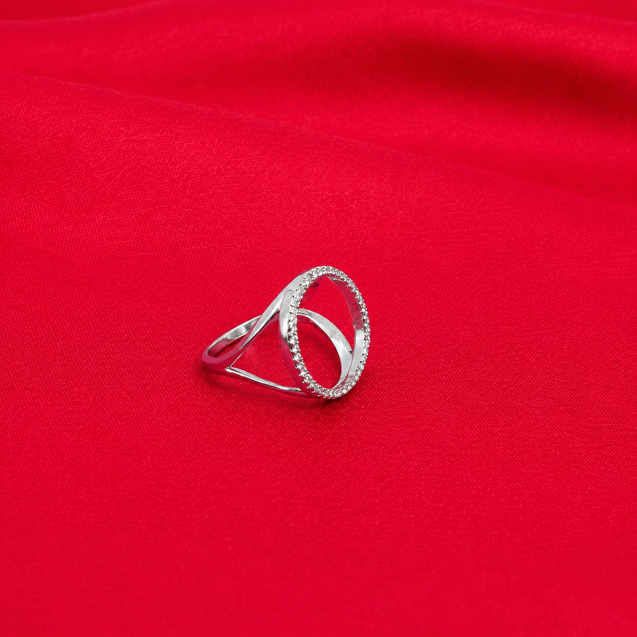 Halo Loop Ring – 925 Sterling Silver – OYA by Gemkara view 2