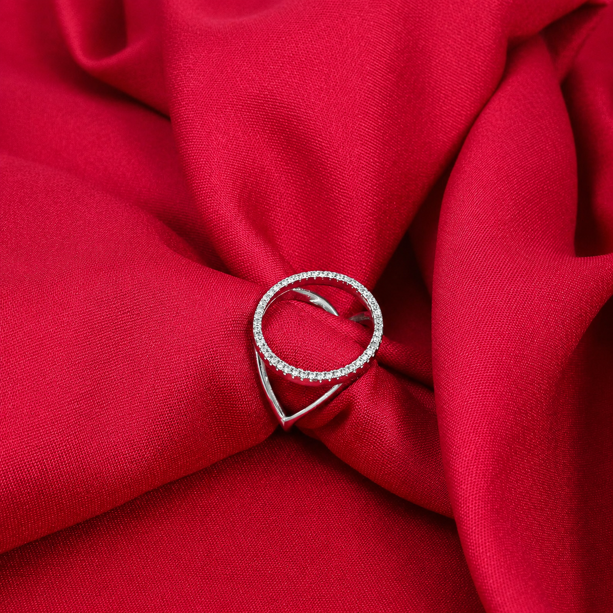Halo Loop Ring – 925 Sterling Silver – OYA by Gemkara view 4