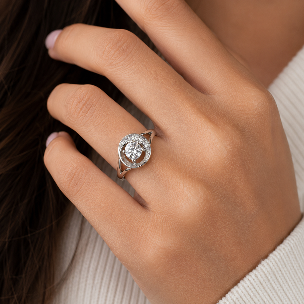 Crescent Moon Ring – 925 Sterling Silver – OYA by Gemkara view 4