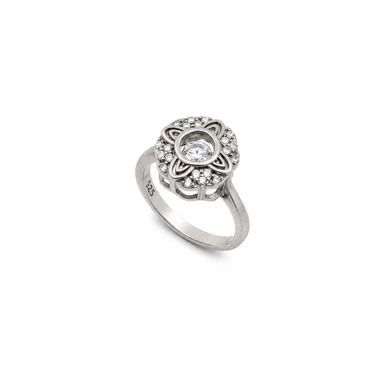 Orbit Bloom Ring – 925 Sterling Silver – OYA by Gemkara view 1