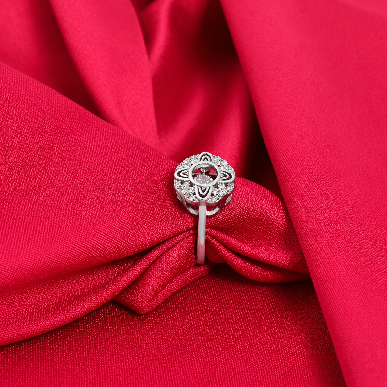 Orbit Bloom Ring – 925 Sterling Silver – OYA by Gemkara view 4