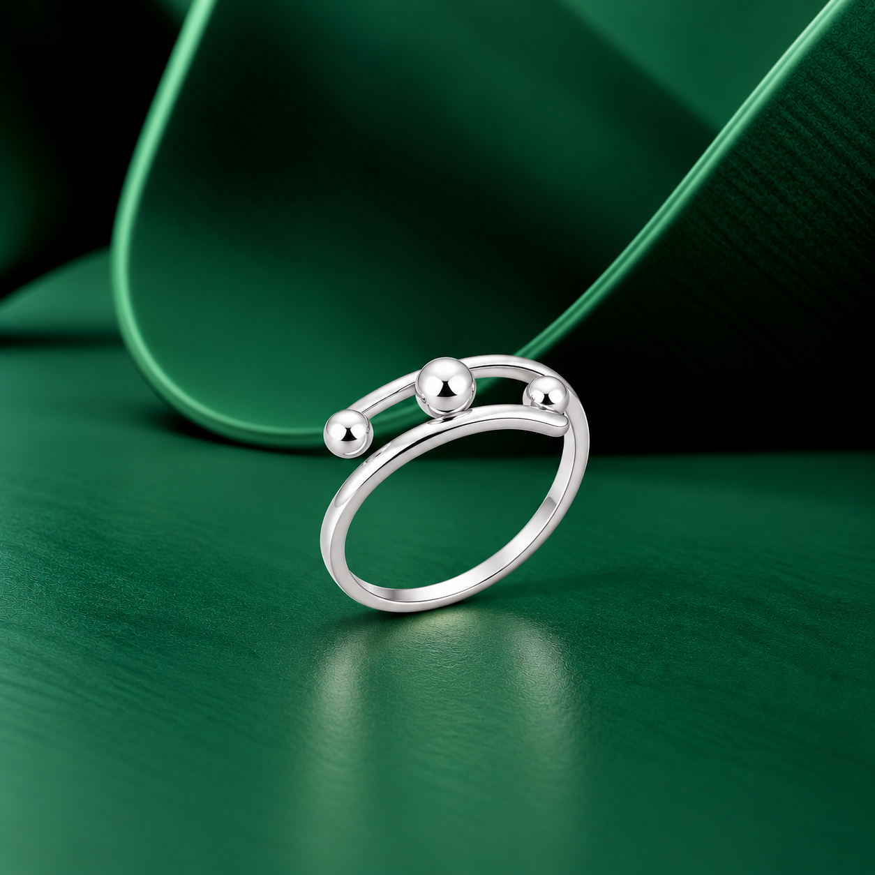 Open Cuff Ring – 925 Sterling Silver – OYA by Gemkara view 3