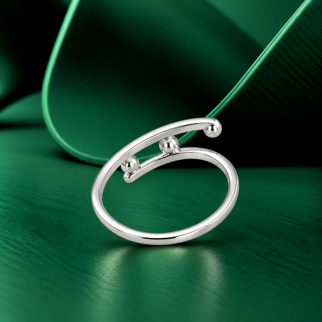 Open Cuff Ring – 925 Sterling Silver – OYA by Gemkara view 4