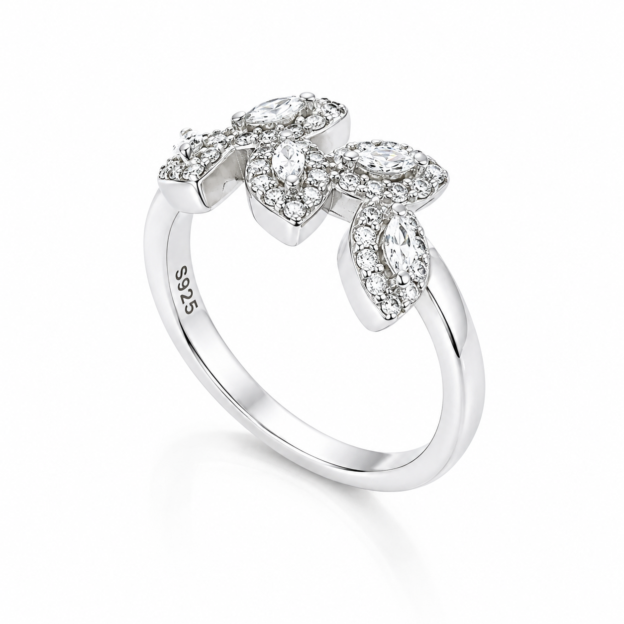 Leaf Design Silver Ring – OYA by Gemkara view 1
