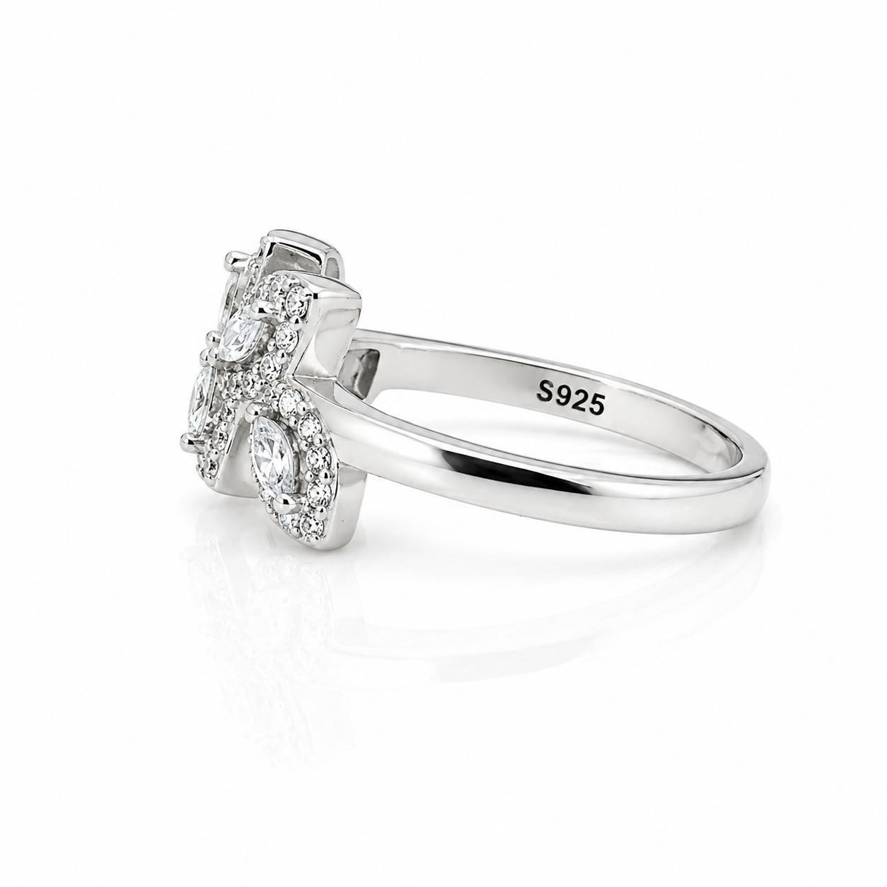 Leaf Design Silver Ring – OYA by Gemkara view 3