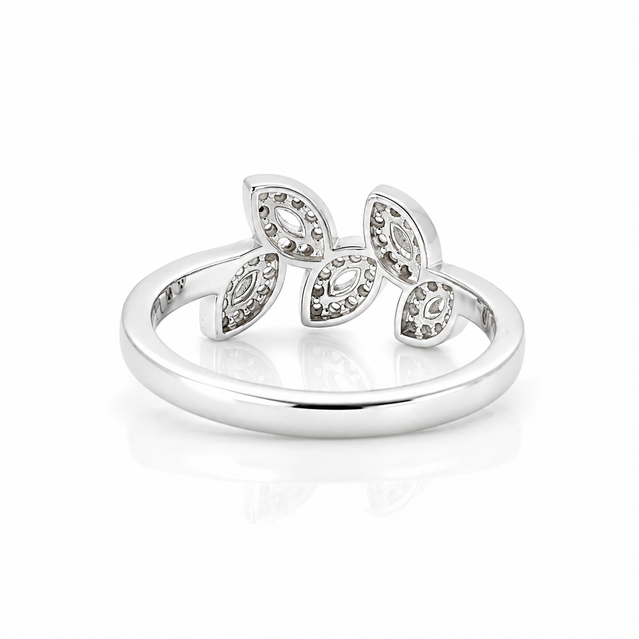 Leaf Design Silver Ring – OYA by Gemkara view 4