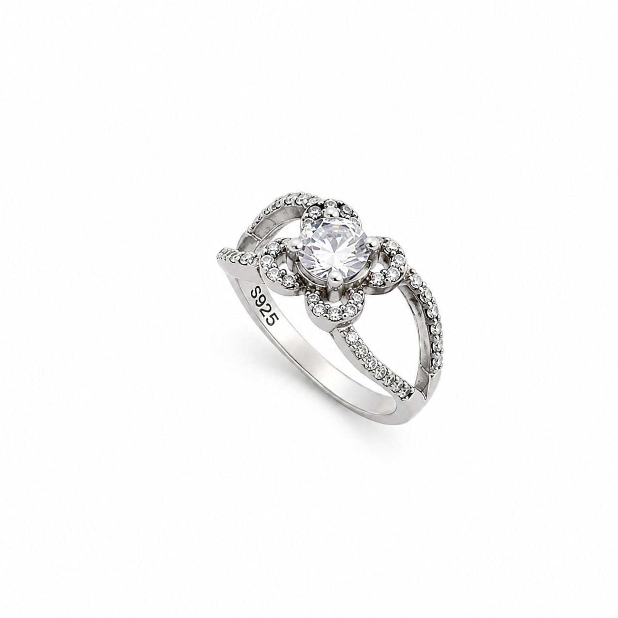 Halo Bloom Ring – 925 Sterling Silver – OYA by Gemkara view 1