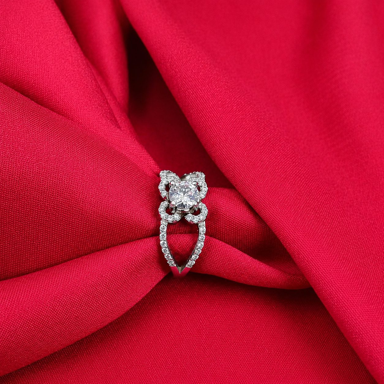 Halo Bloom Ring – 925 Sterling Silver – OYA by Gemkara view 4