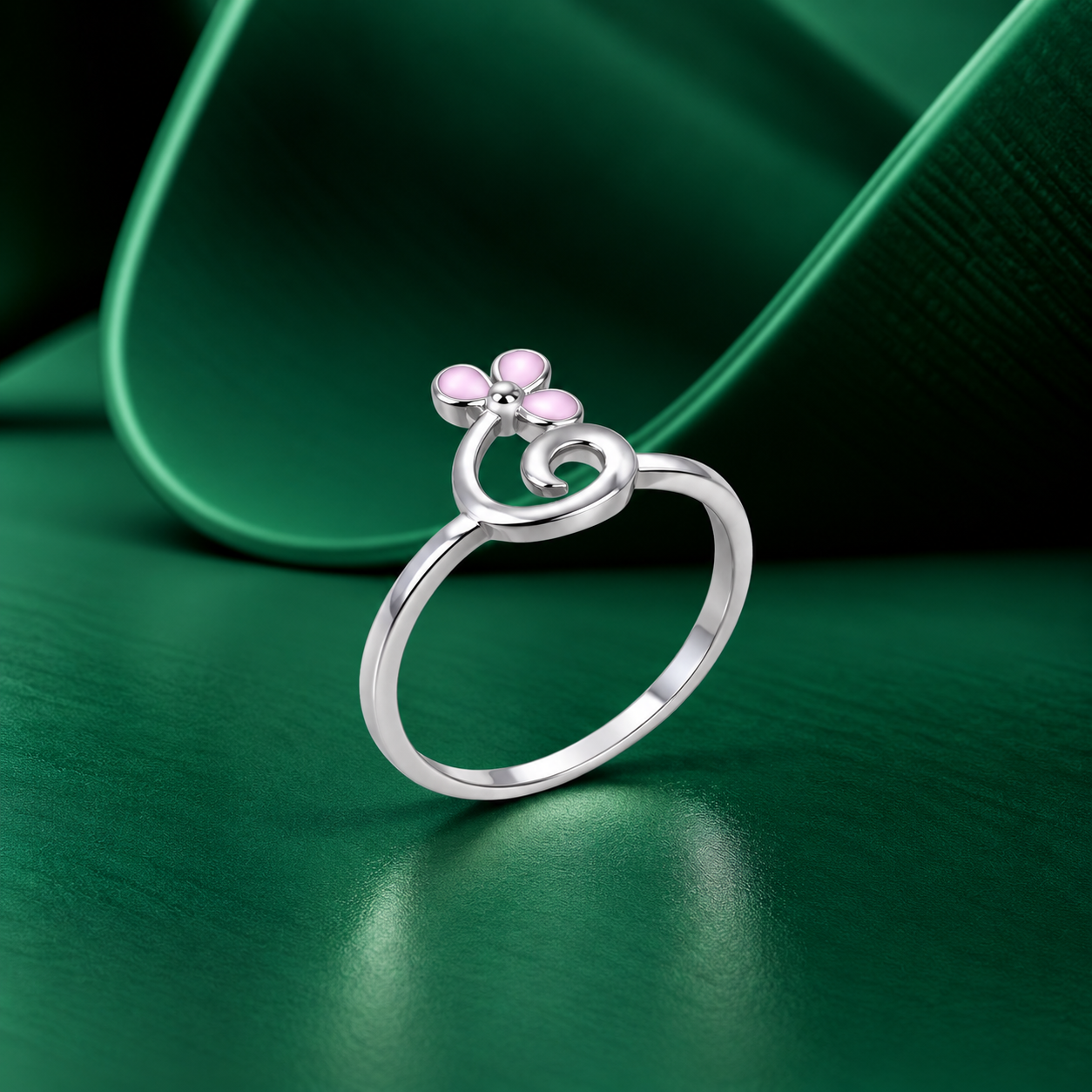 Pink Butterfly Ring – 925 Sterling Silver – OYA by Gemkara view 3