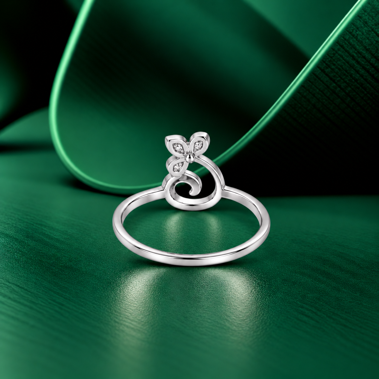 Pink Butterfly Ring – 925 Sterling Silver – OYA by Gemkara view 4