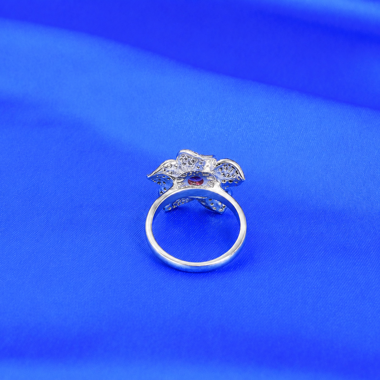 Emerald Petal Ring – 925 Sterling Silver – OYA by Gemkara view 3