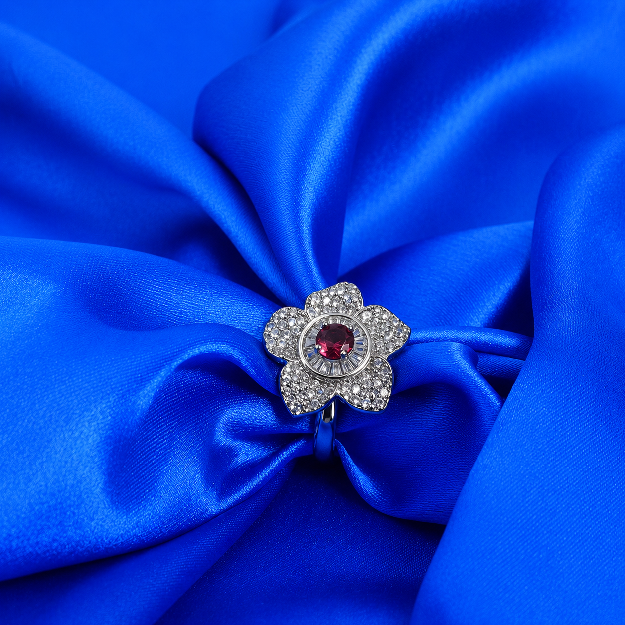 Emerald Petal Ring – 925 Sterling Silver – OYA by Gemkara view 4