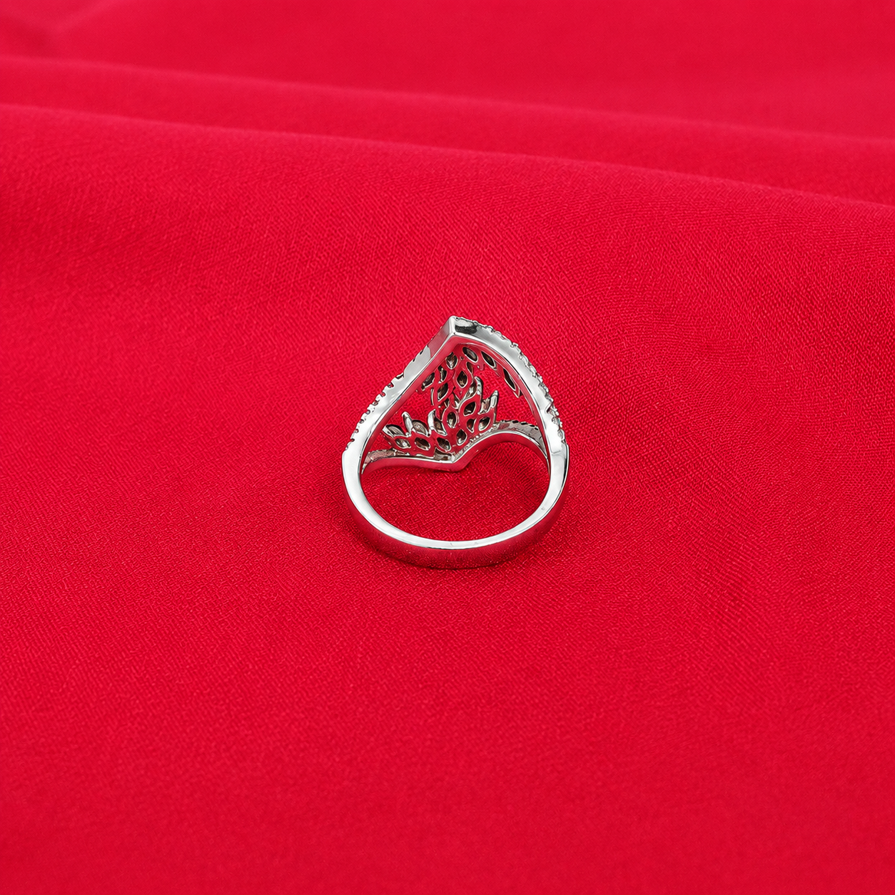 Sapphire Leaf Ring – 925 Sterling Silver – OYA by Gemkara view 3