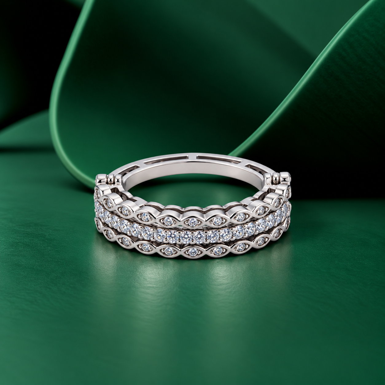 Multicolor CZ Ring – 925 Sterling Silver – OYA by Gemkara view 4