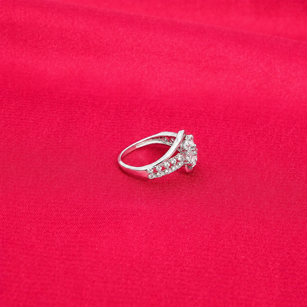 Crystal Blossom Ring – 925 Sterling Silver – OYA by Gemkara view 3