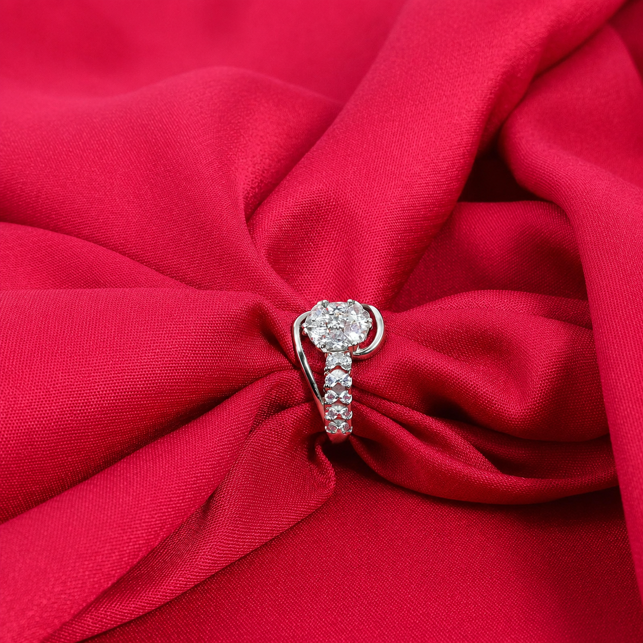 Crystal Blossom Ring – 925 Sterling Silver – OYA by Gemkara view 4