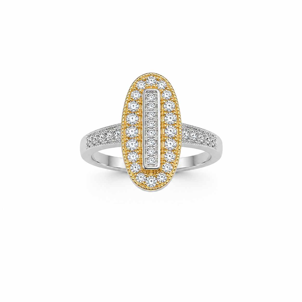 Golden Orbit Ring – 925 Sterling Silver – OYA by Gemkara view 1