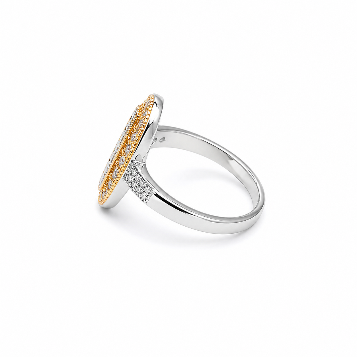 Golden Orbit Ring – 925 Sterling Silver – OYA by Gemkara view 2