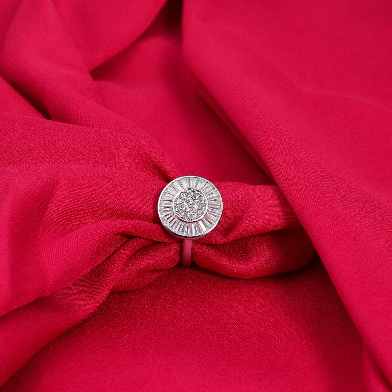 Diamond Sunburst Ring – 925 Sterling Silver – OYA by Gemkara view 3