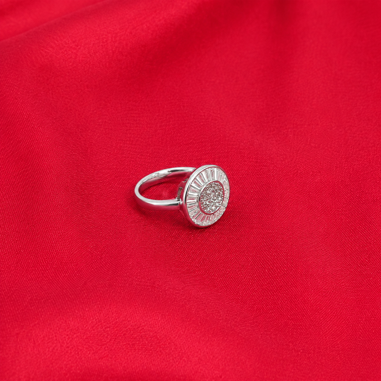 Diamond Sunburst Ring – 925 Sterling Silver – OYA by Gemkara view 4