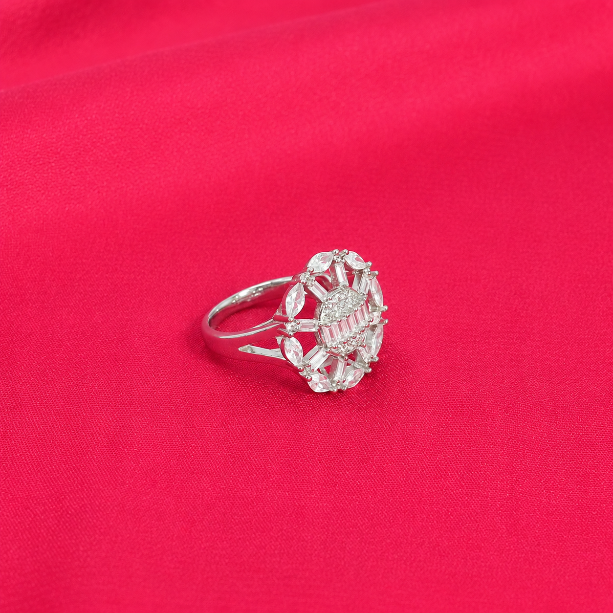 Celestial Bloom Ring – 925 Sterling Silver – OYA by Gemkara view 2