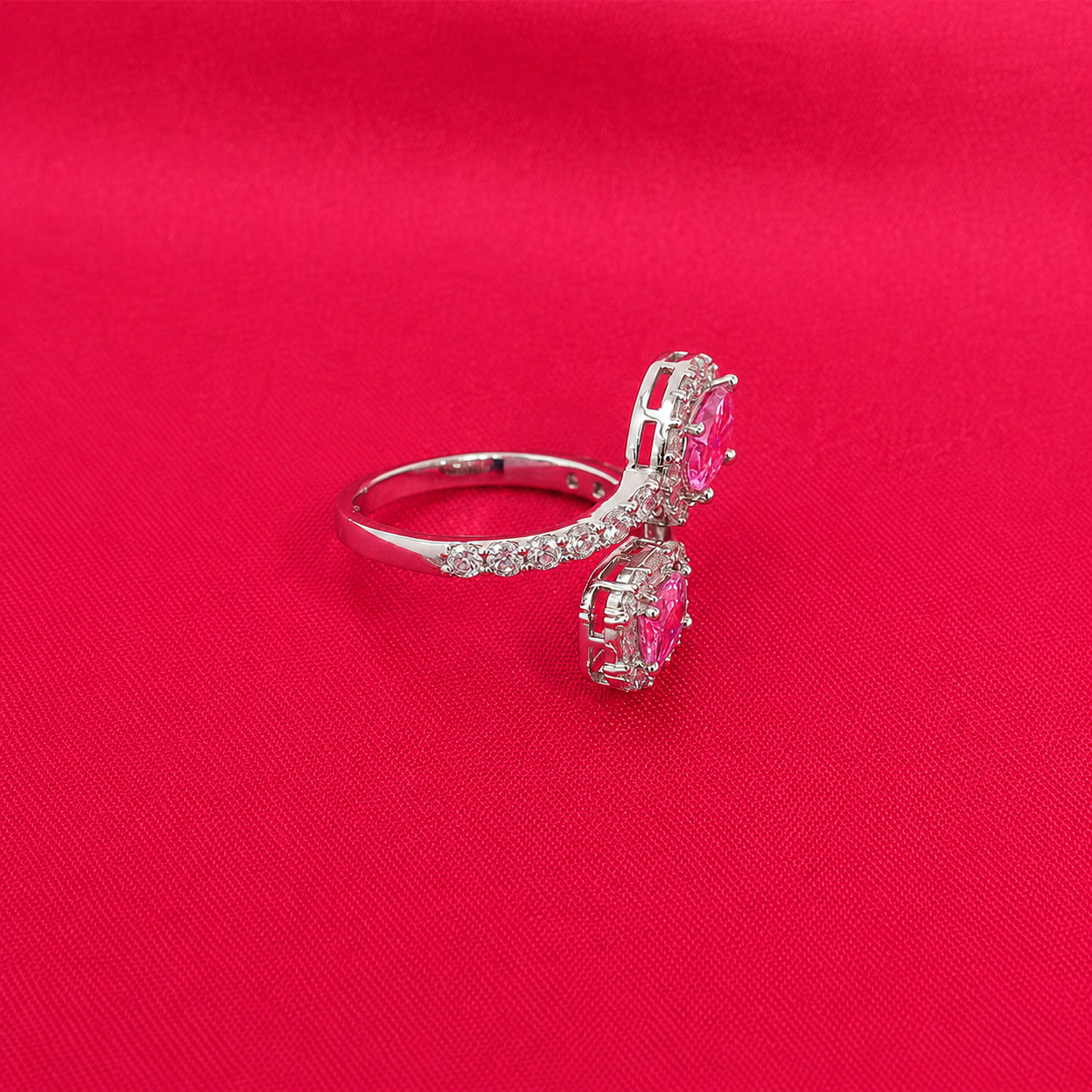 Twin Blossom Ring – 925 Sterling Silver – OYA by Gemkara view 2