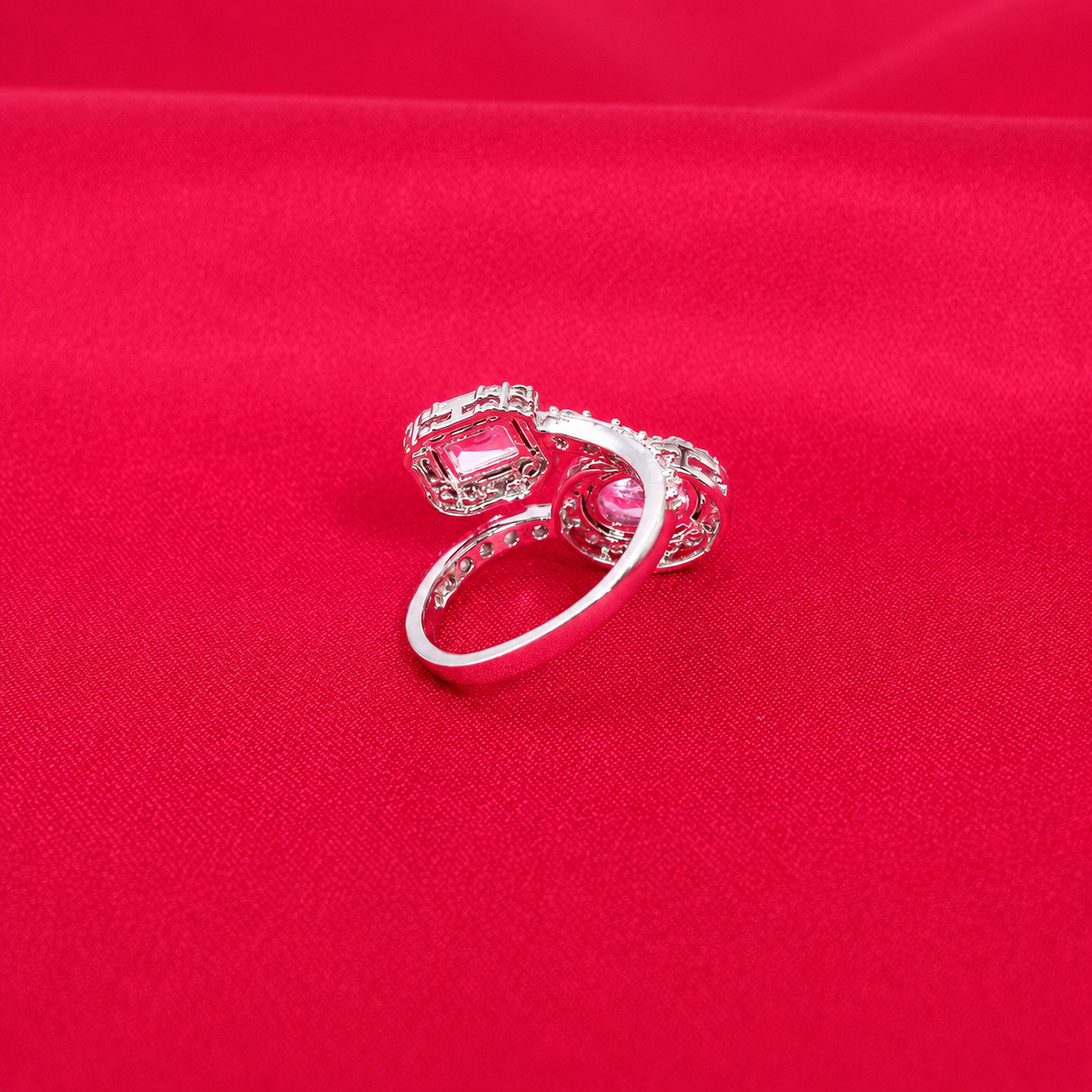 Twin Blossom Ring – 925 Sterling Silver – OYA by Gemkara view 4