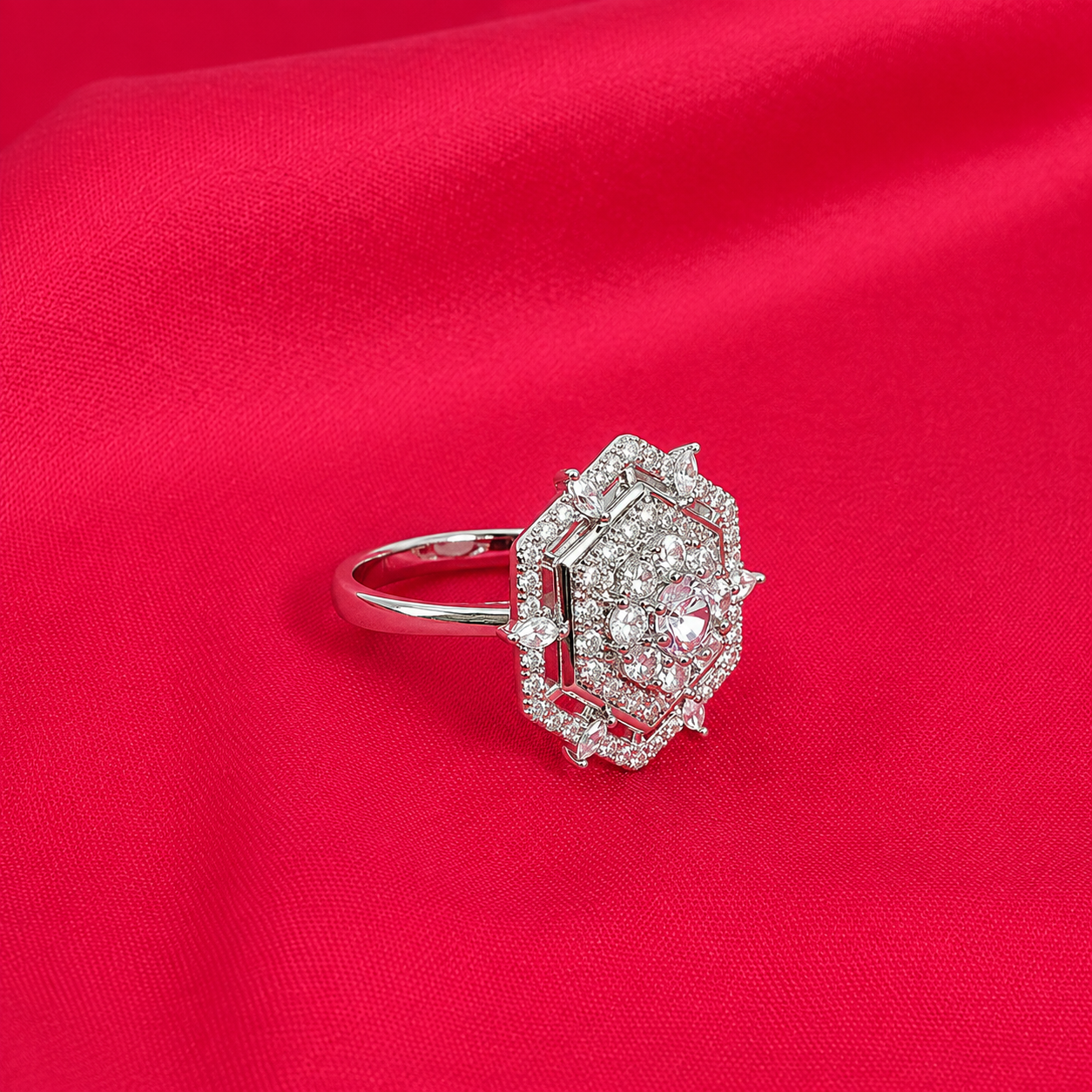 Hexa Royale Ring – 925 Sterling Silver – OYA by Gemkara view 2