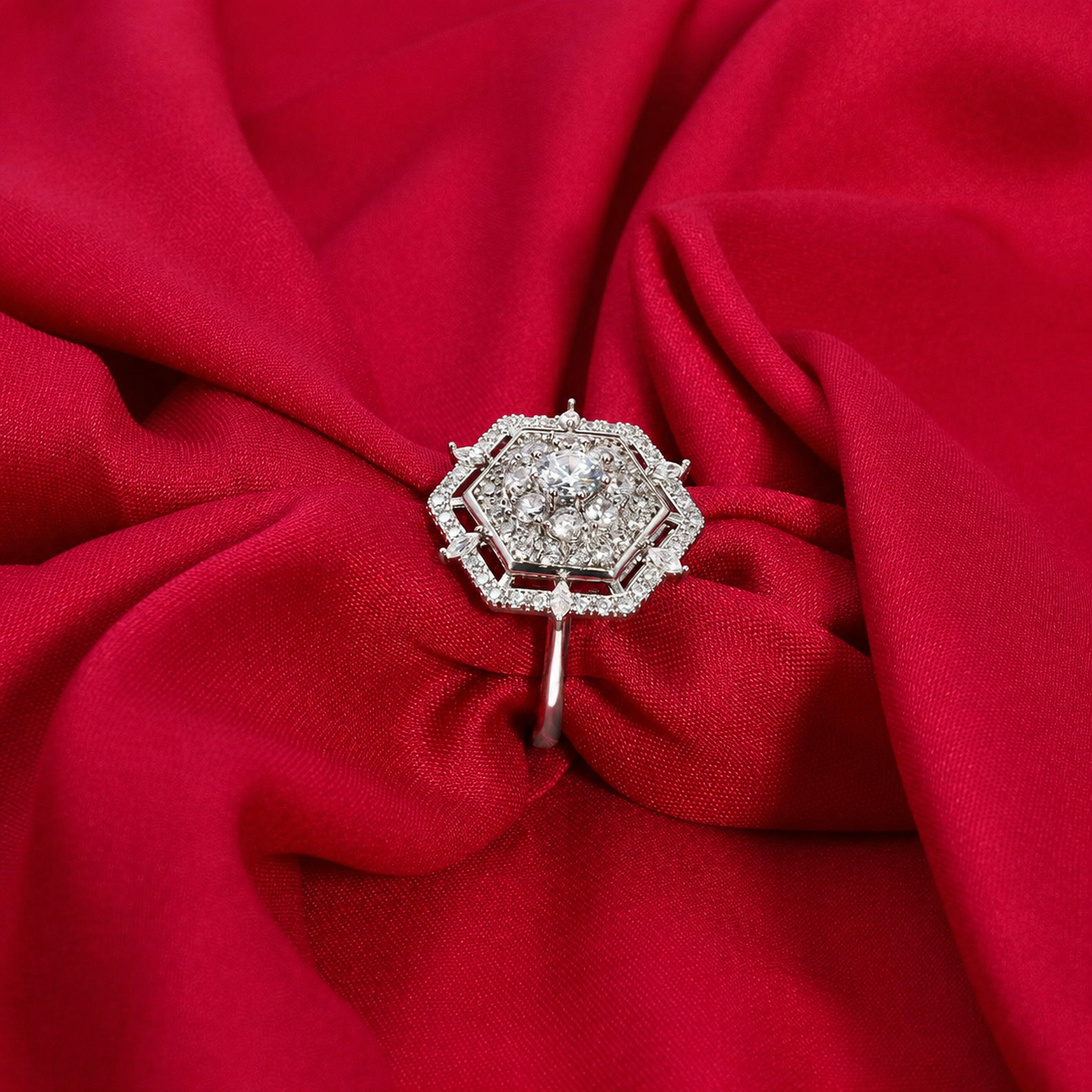 Hexa Royale Ring – 925 Sterling Silver – OYA by Gemkara view 4