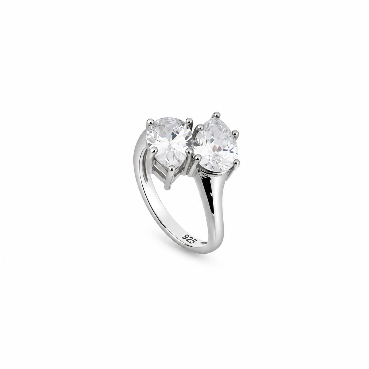 Twin Spark Ring – 925 Sterling Silver – OYA by Gemkara view 1