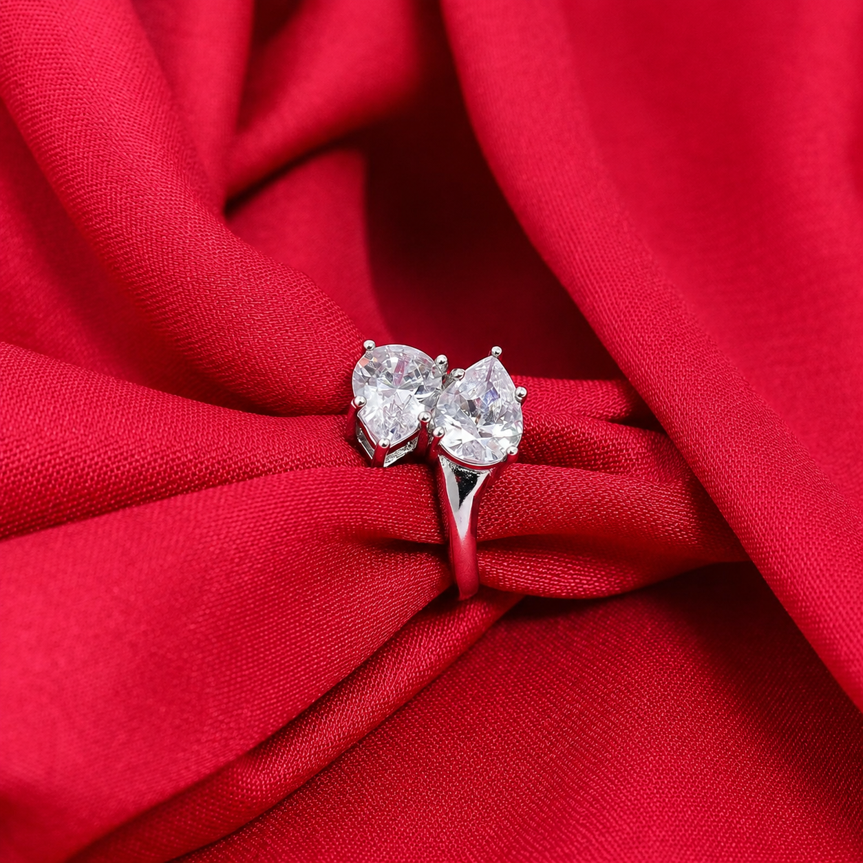 Twin Spark Ring – 925 Sterling Silver – OYA by Gemkara view 4