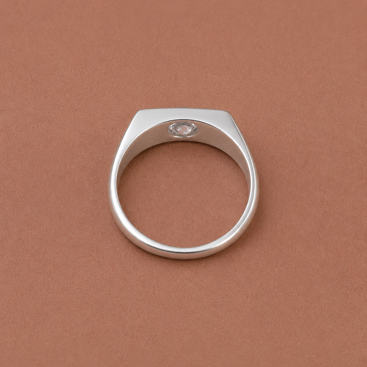 Men’s Silver Oval CZ Ring – OYA by Gemkara view 4