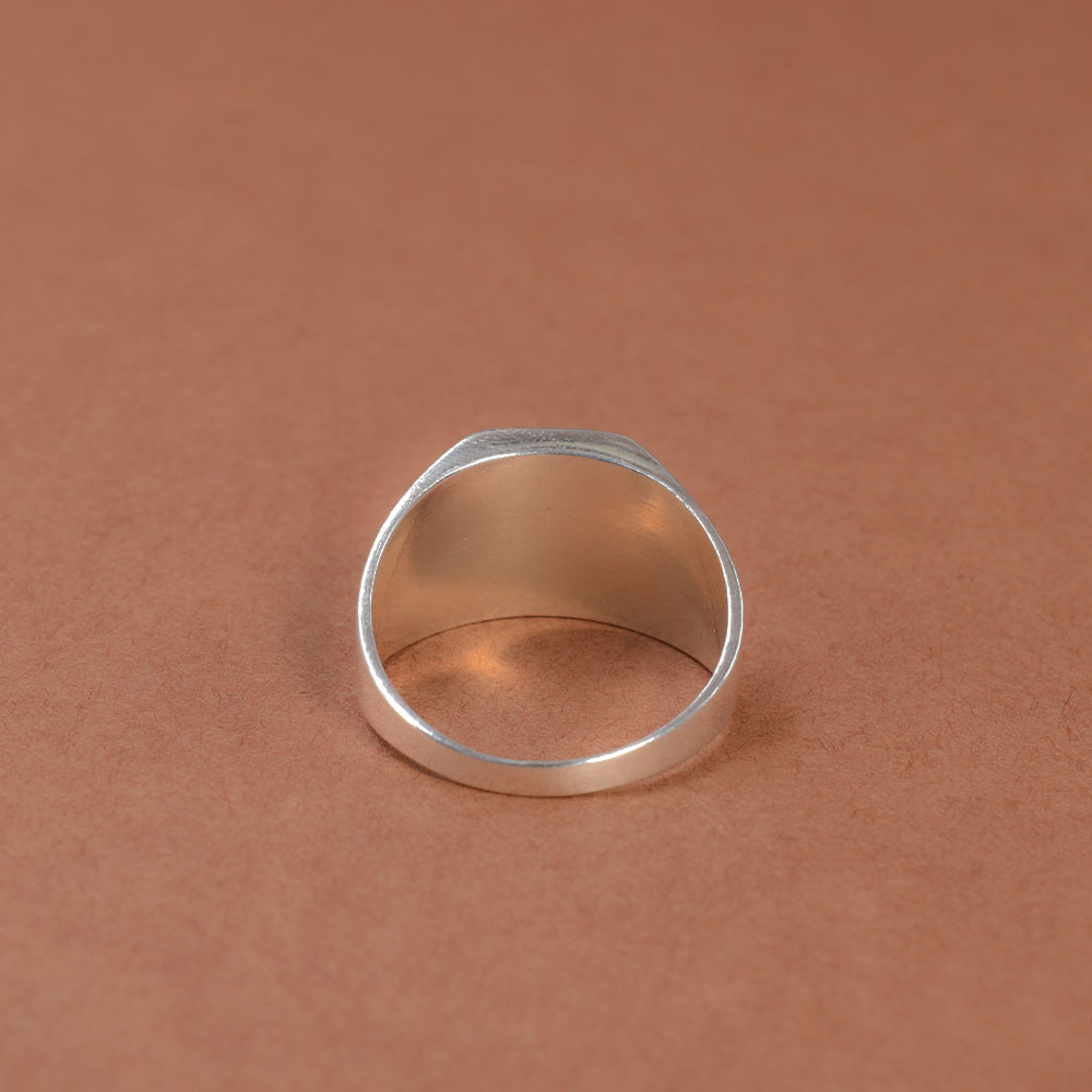 Men’s Silver Black Enamel Stripe Ring