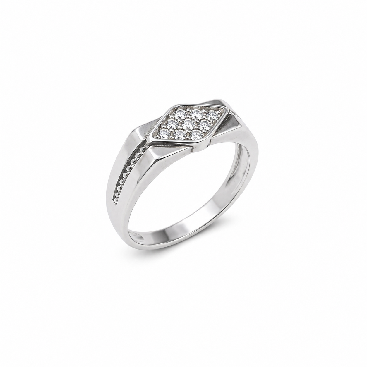 Men’s Silver CZ Cluster Ring – OYA by Gemkara view 1