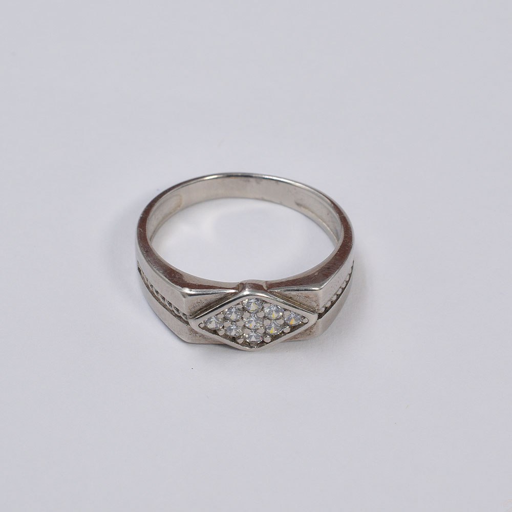 Men’s Silver CZ Cluster Ring