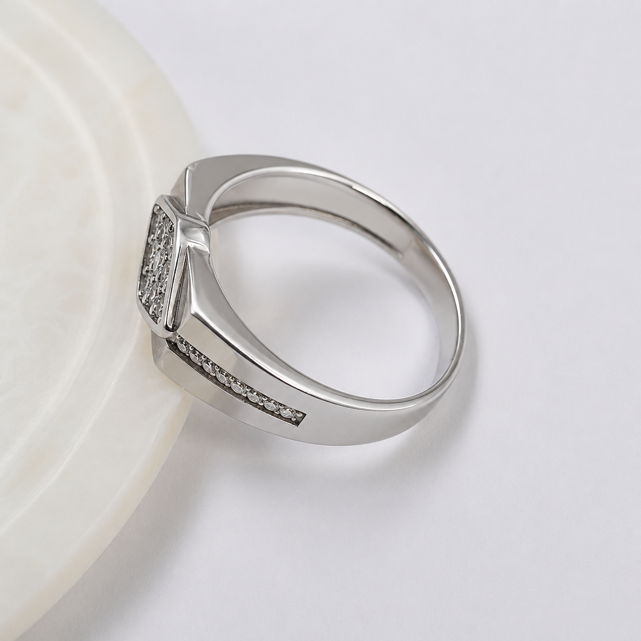 Men’s Silver CZ Cluster Ring – OYA by Gemkara view 2
