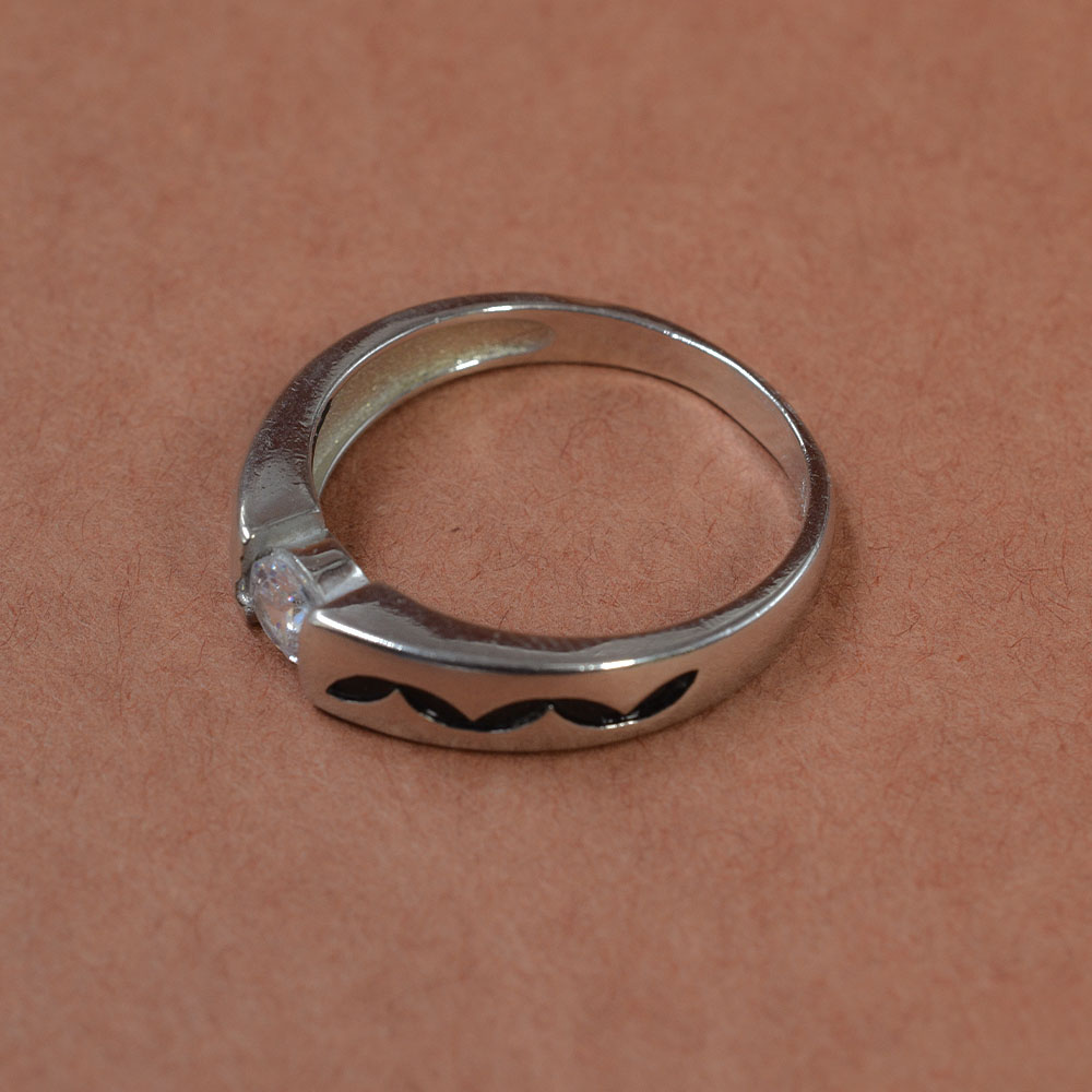 silver black enamel cubic zirconia