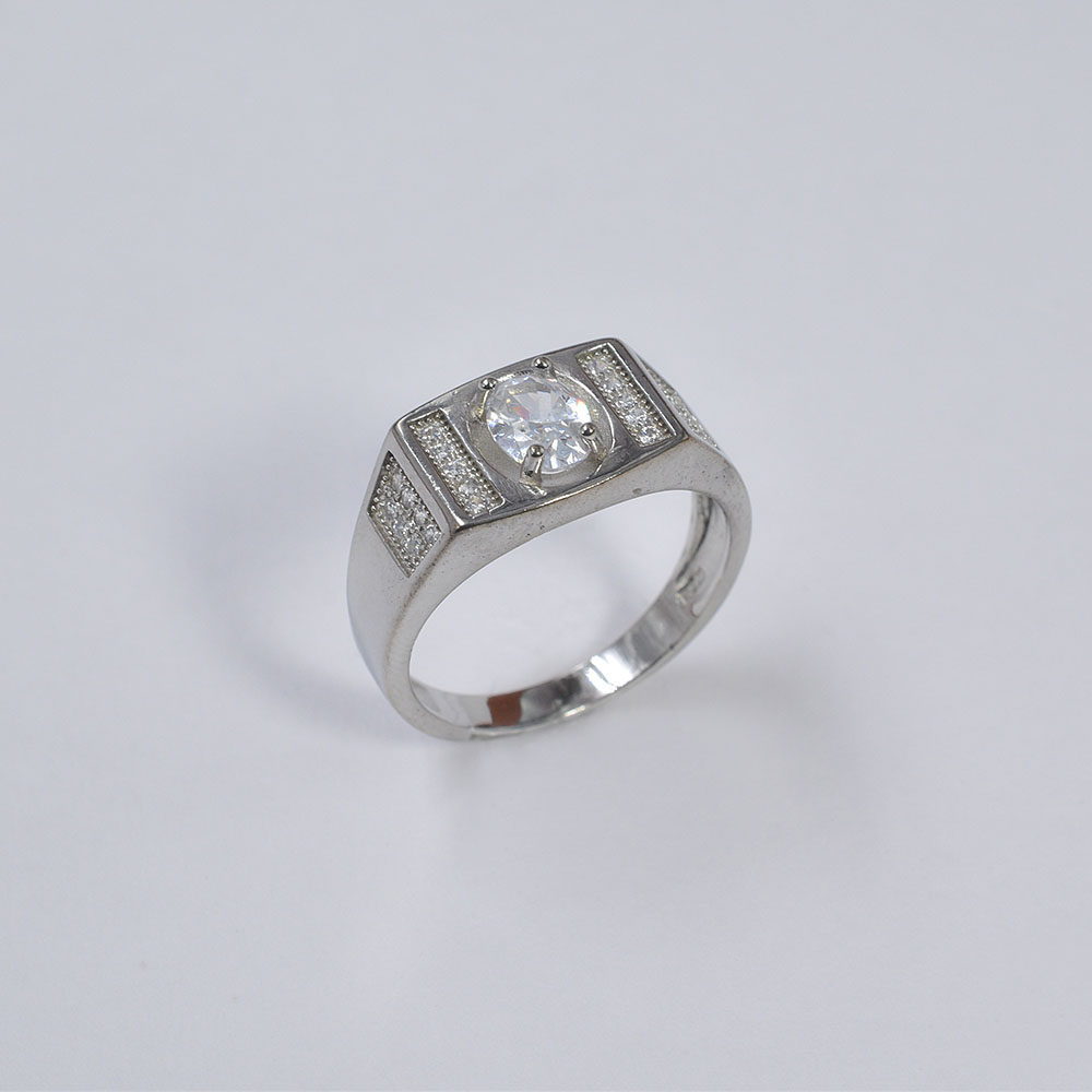 Men’s Silver CZ Pave Ring