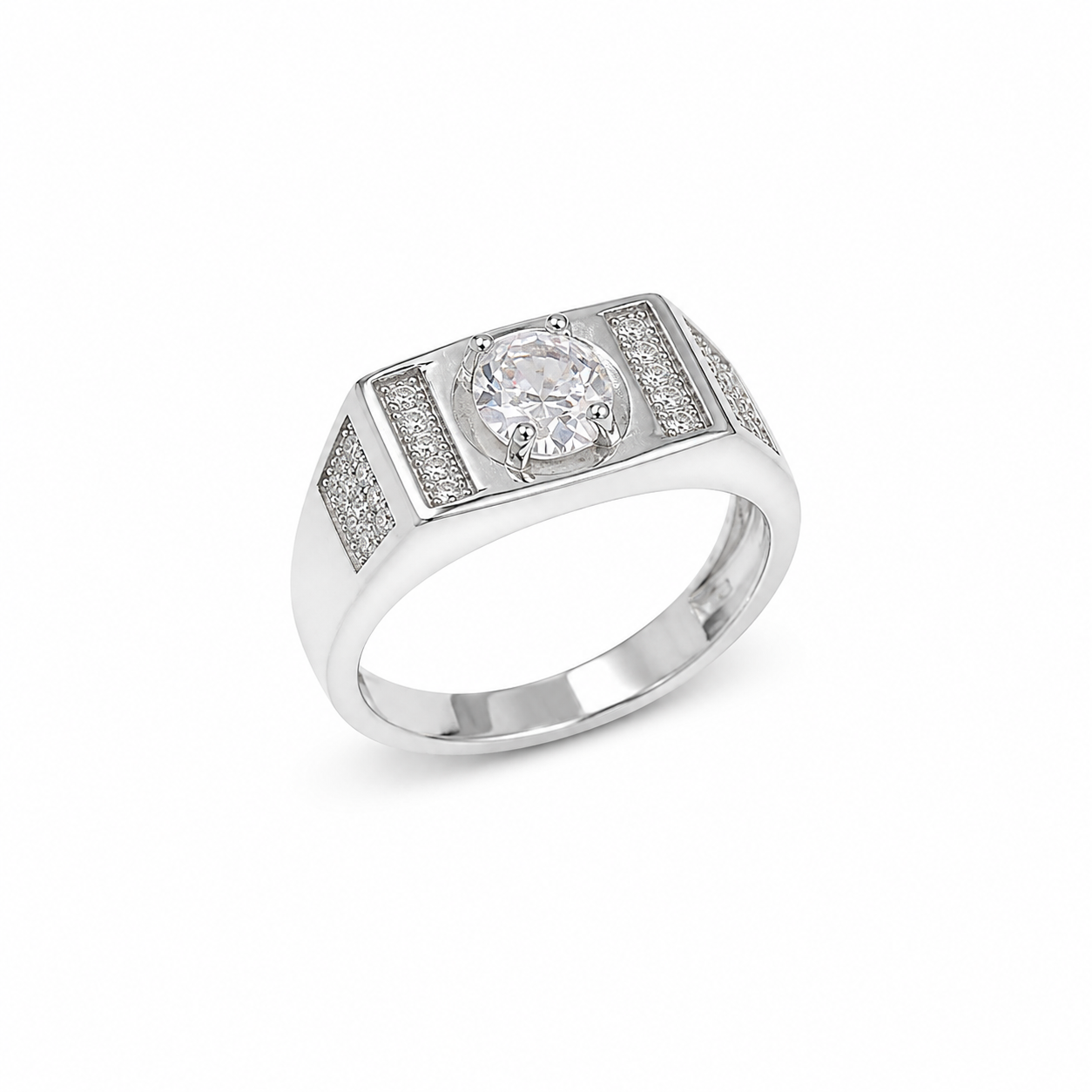 Men’s Silver CZ Pave Ring – OYA by Gemkara view 1