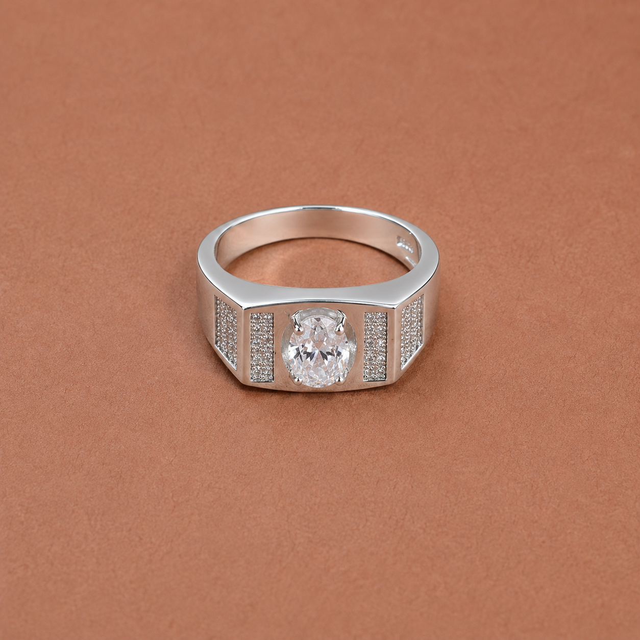 Men’s Silver CZ Pave Ring – OYA by Gemkara view 2