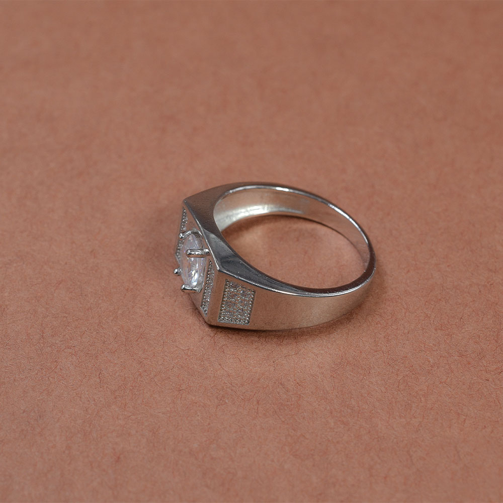 Men’s Silver CZ Pave Ring