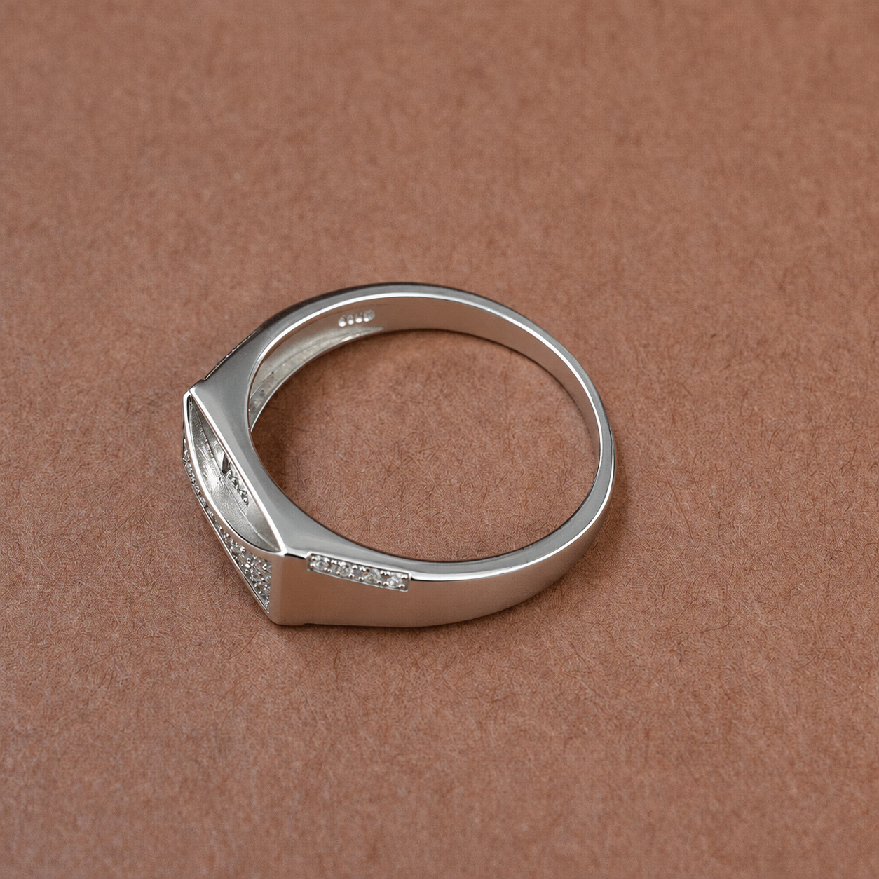 Silver Arc Diamond Ring view 3