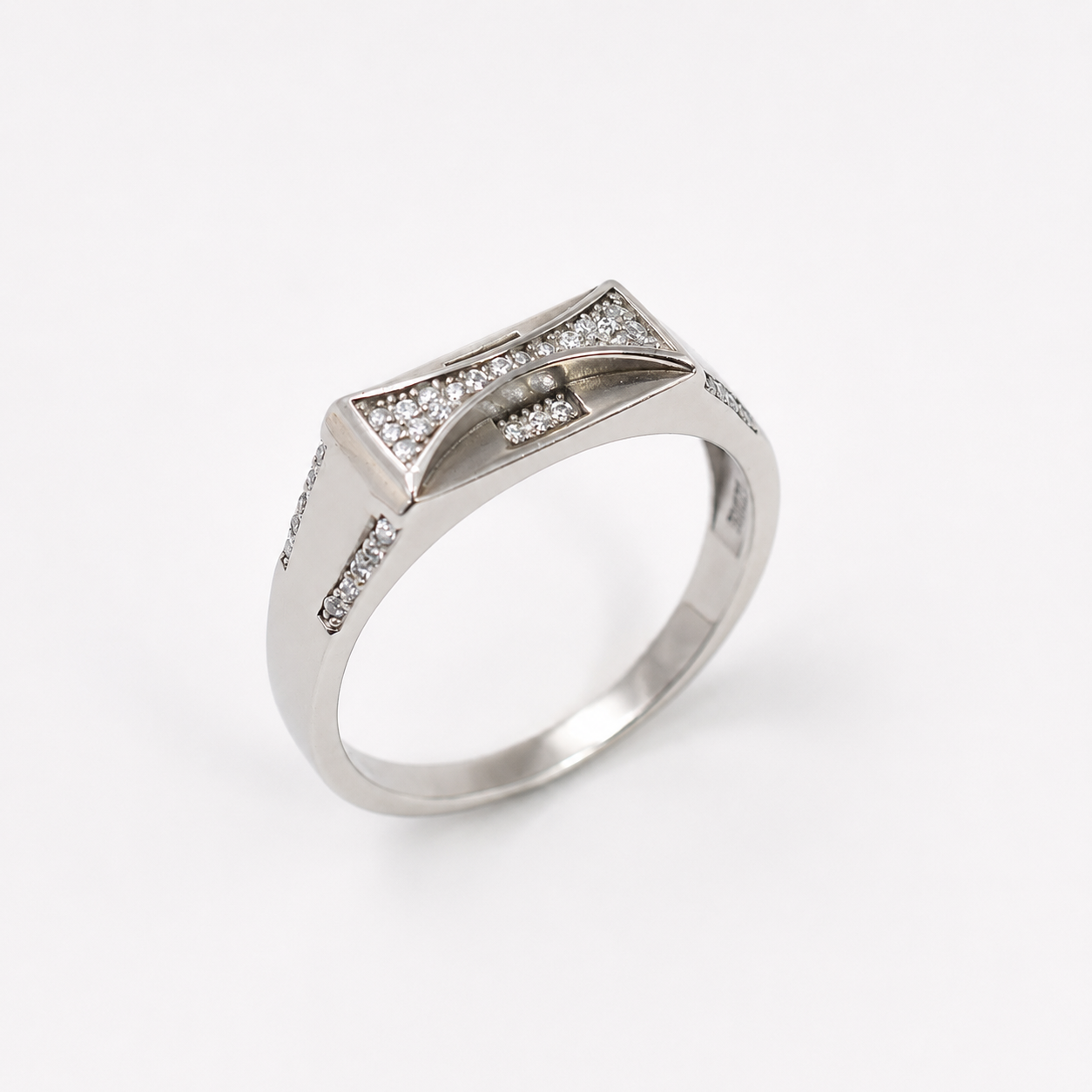 Silver Arc Diamond Ring