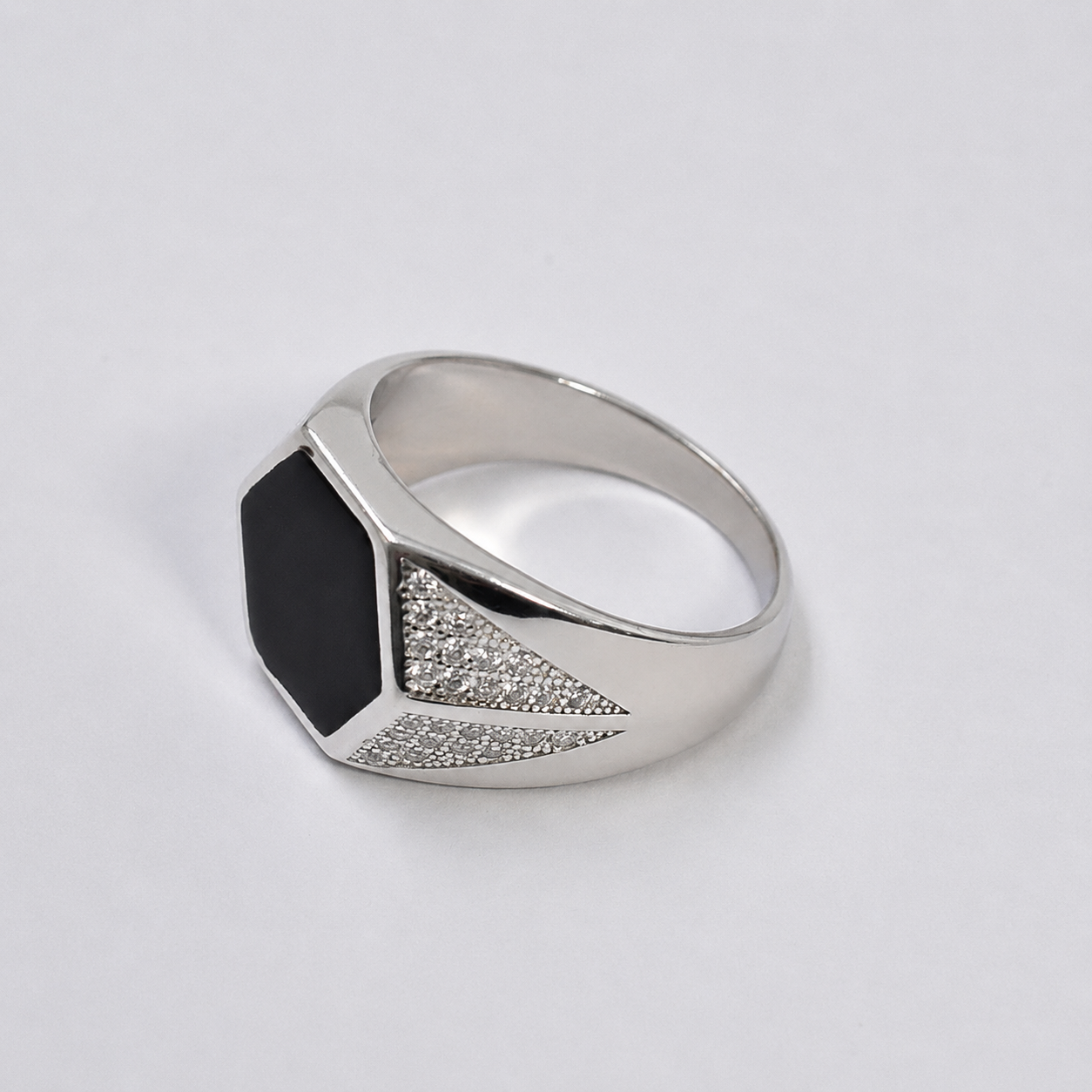 Black Onyx Signet Ring view 3